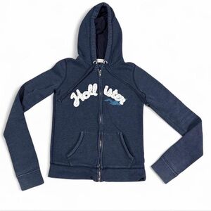 Vintage Navy Hollister Co. Zip Up Hoodie